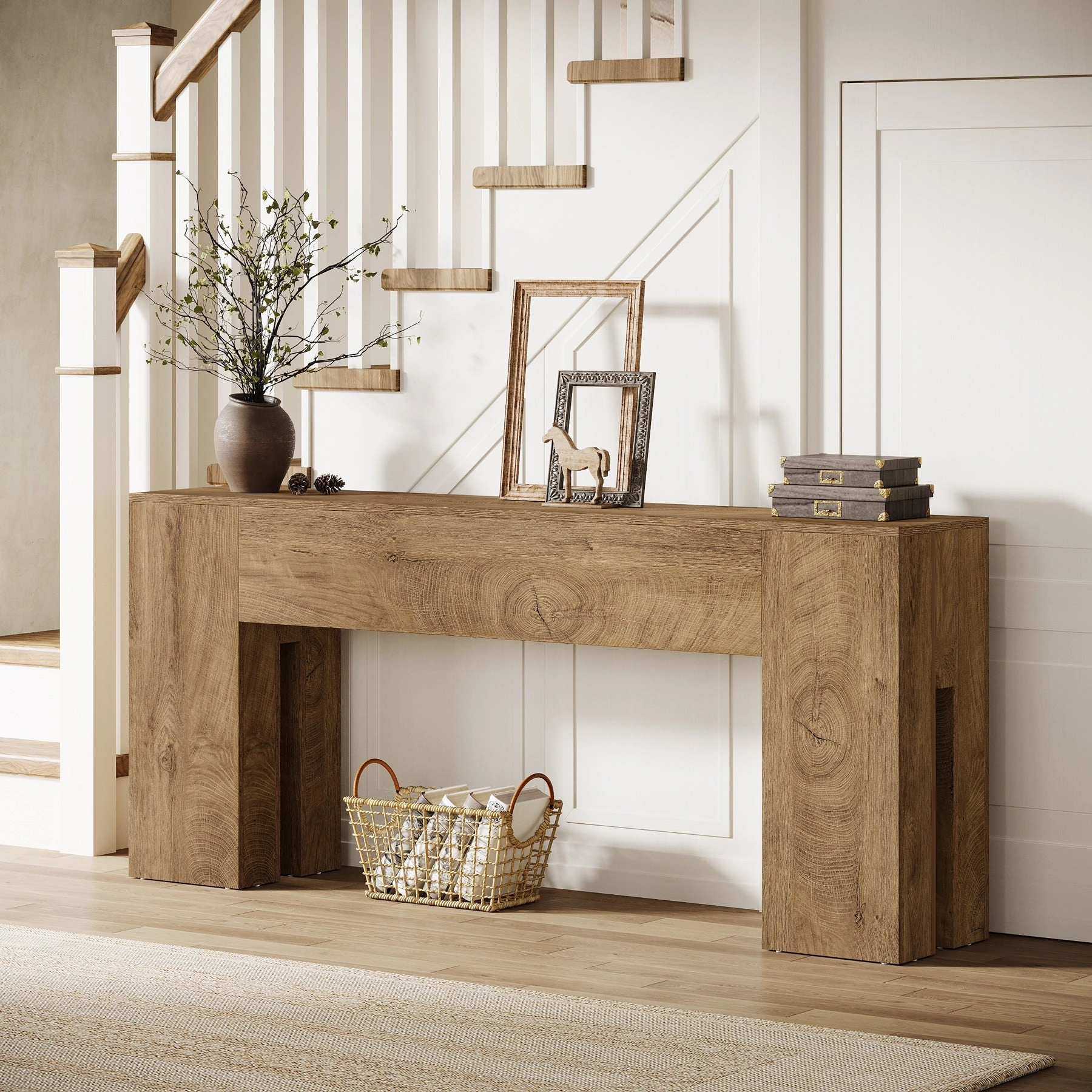 Tribesigns 70.8" Wooden Console Table, Sturdy Sofa Hallway Table
