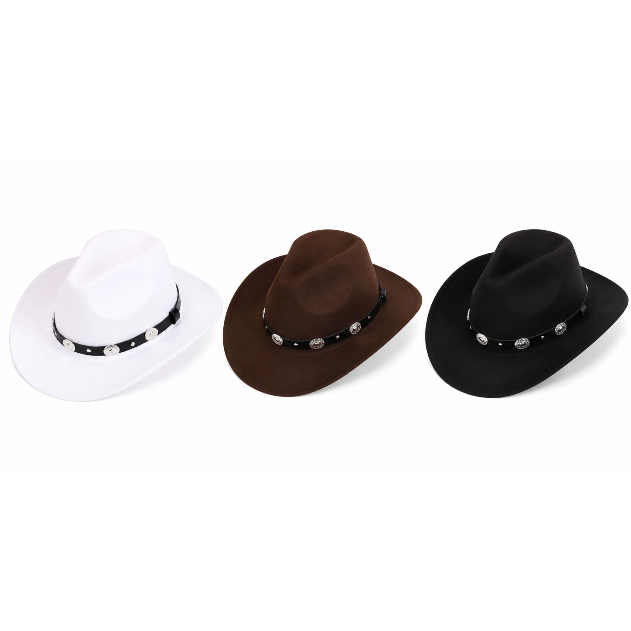 Home Collection Unisex Western Cowboy Felt Fedora Hat with Wide Brim