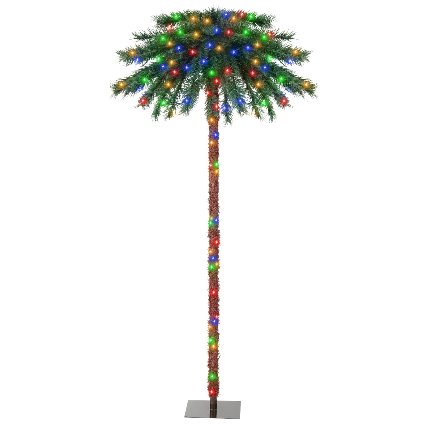 LJG 6 Feet Pre-Lit Artificial Tropical Christmas Palm Tree with 210 Multi-Color Lights