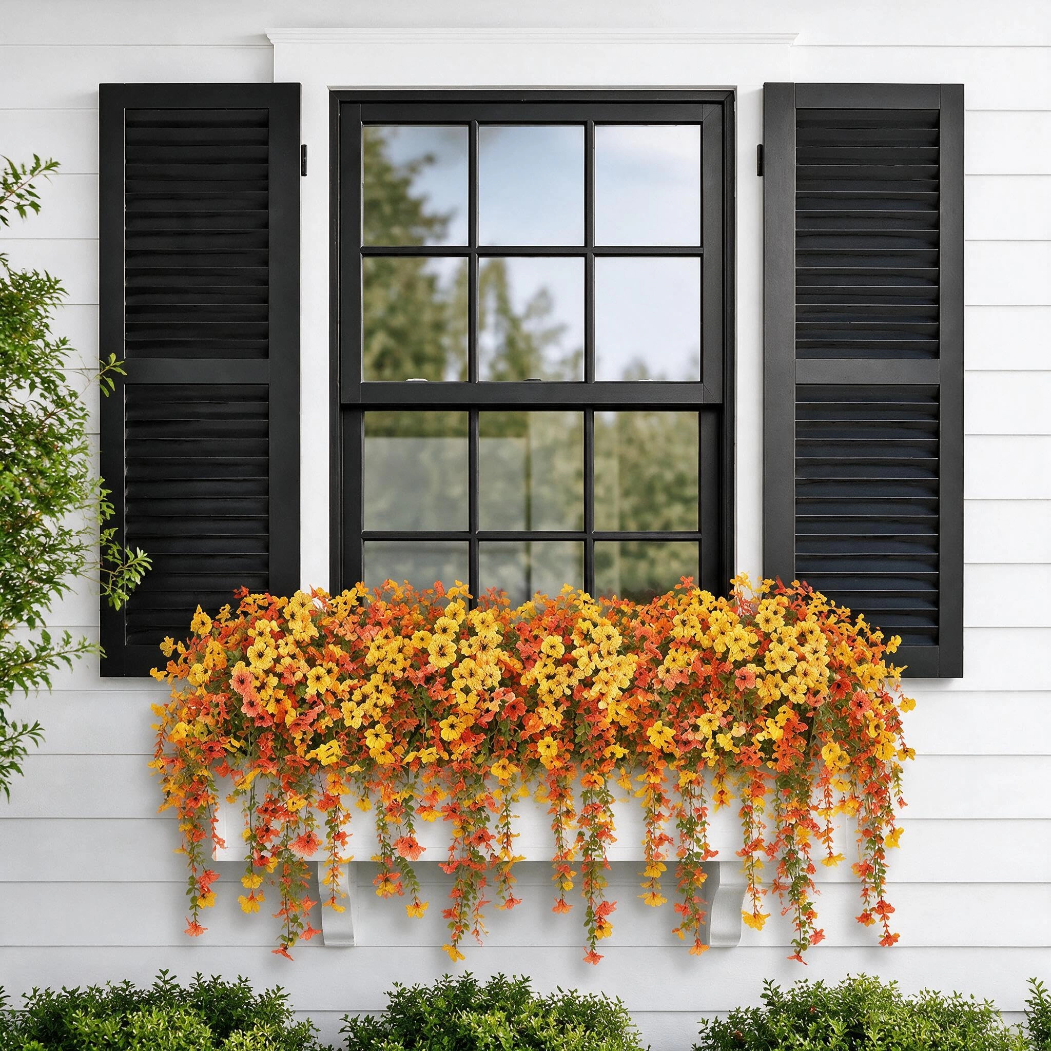 PUPWE 2 Fall Artificial Flowers For Outdoors Uv Resistant Decoration