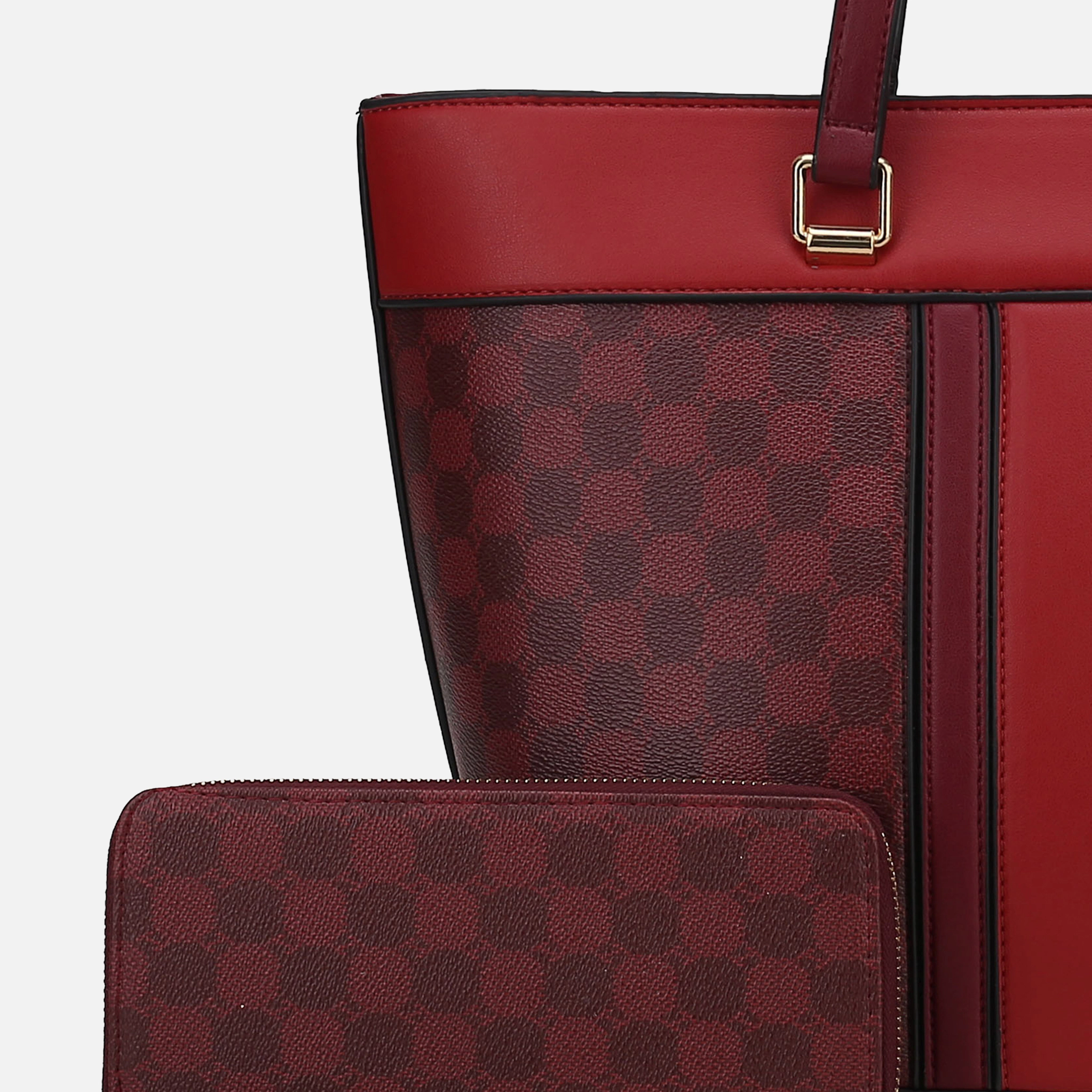 Mia K Collection Fabiola Printed Vegan Leather Tote with Matching Wallet