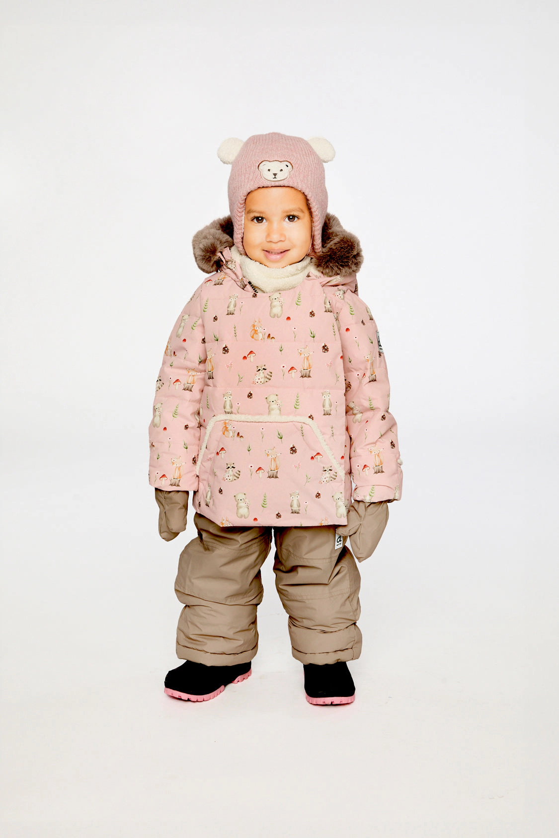 Deux par Girls Animal Print Two Piece Snowsuit with Hooded Coat and Snow Pants