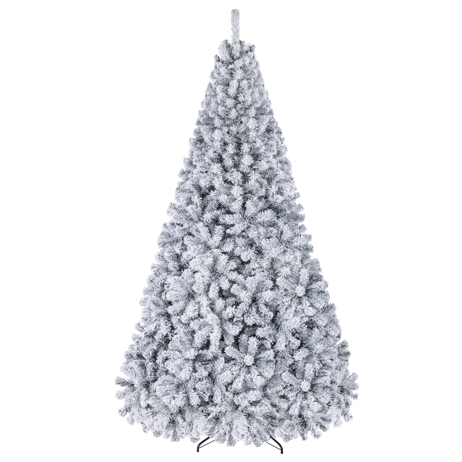 LJG Pre-Lit Premium Snow Flocked Hinged Artificial Christmas Tree