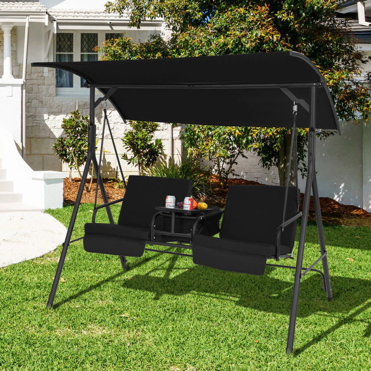 Hivvago Porch Swing Chair With Adjustable Canopy