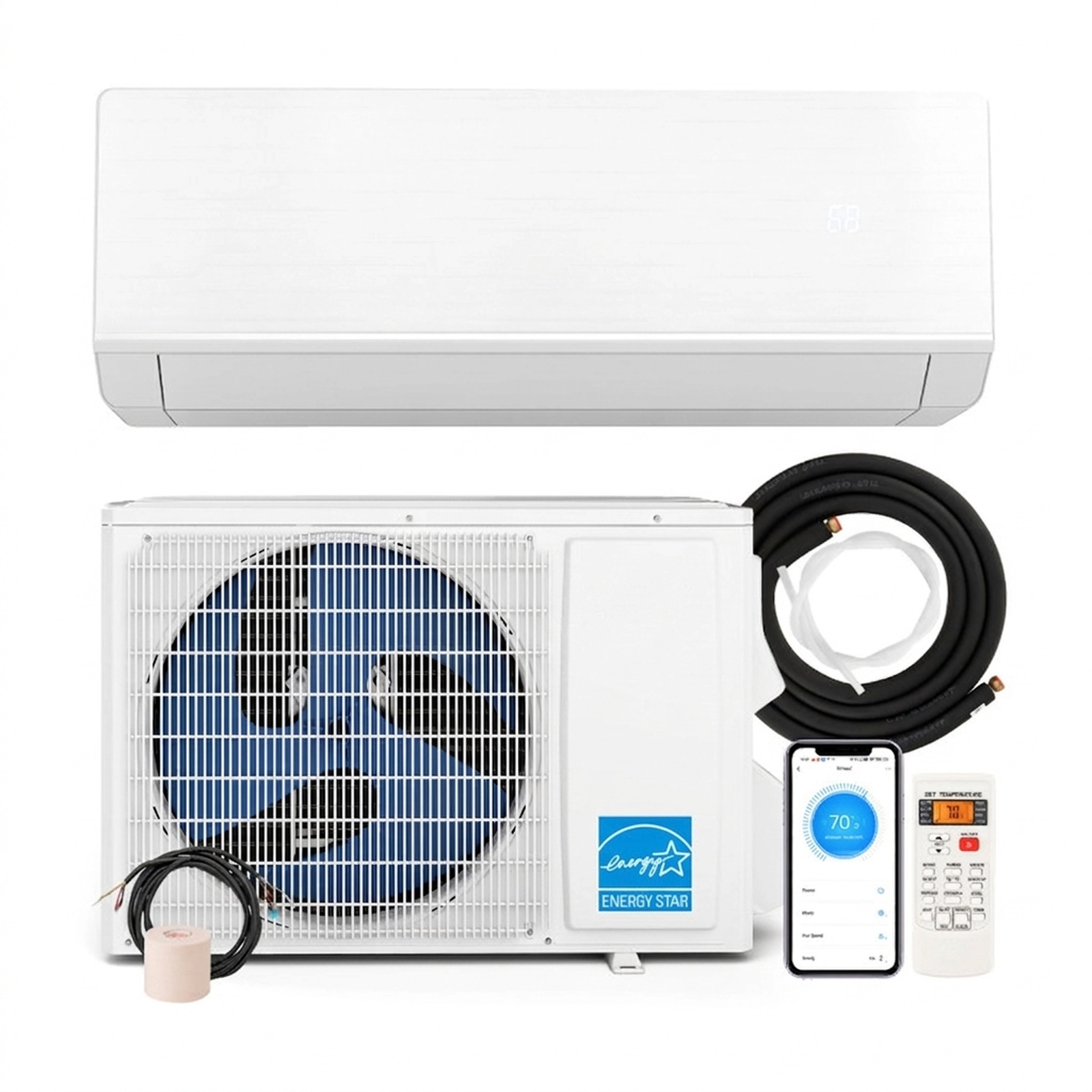 SUGIFT 12000-BTU 24-SEER2 208-230V 750-sq ft Ductless Mini Split Heat Pump Air Conditioner Heating at -15 F