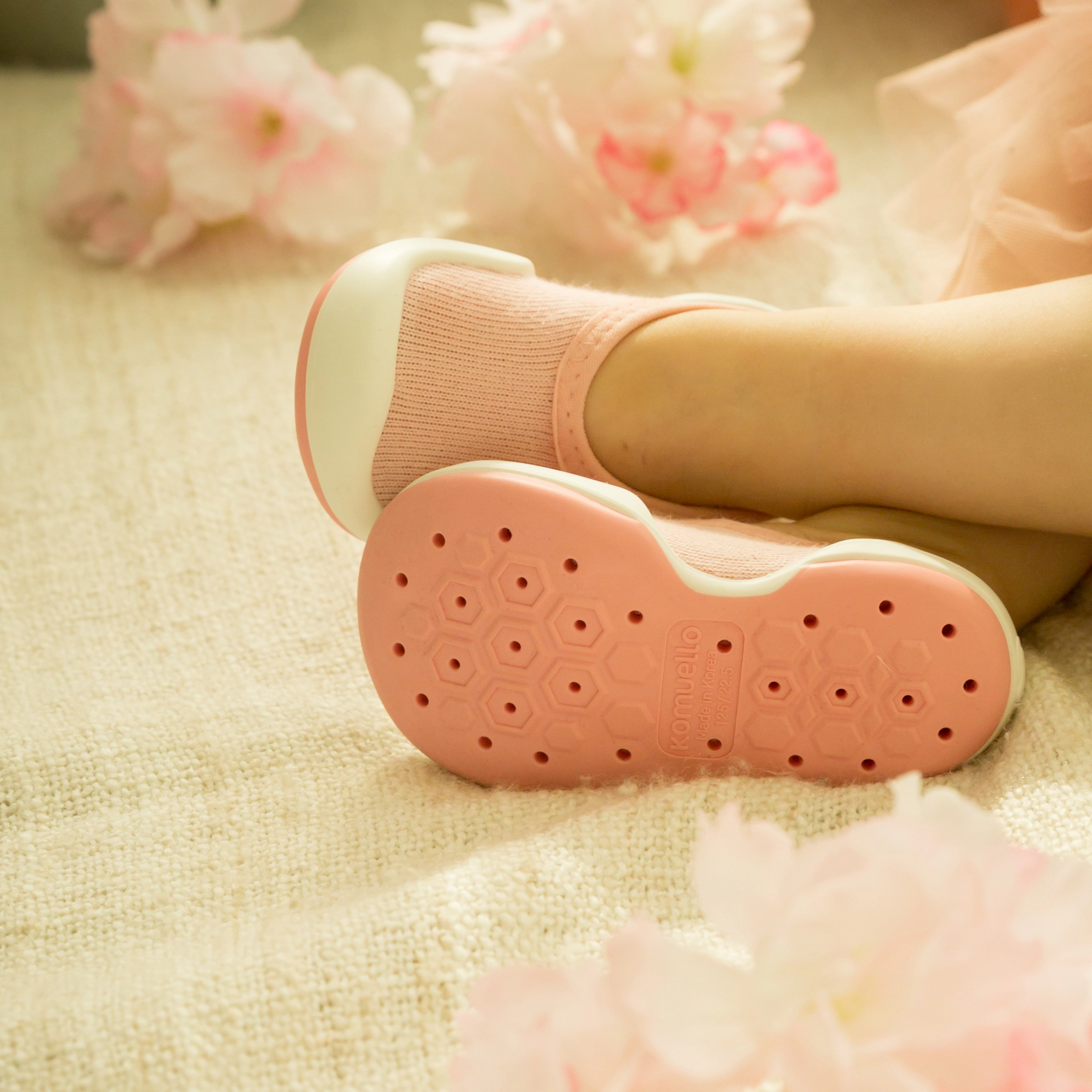 Toddler Breathable Washable Non-Slip Sock Shoes Flat - Pastel Pink