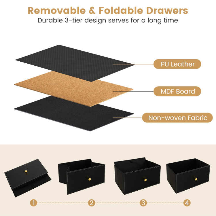 Hivvago Adjustable Drawer Storage Tower with Fabric Bins and Metal Framework - 8 Drawer