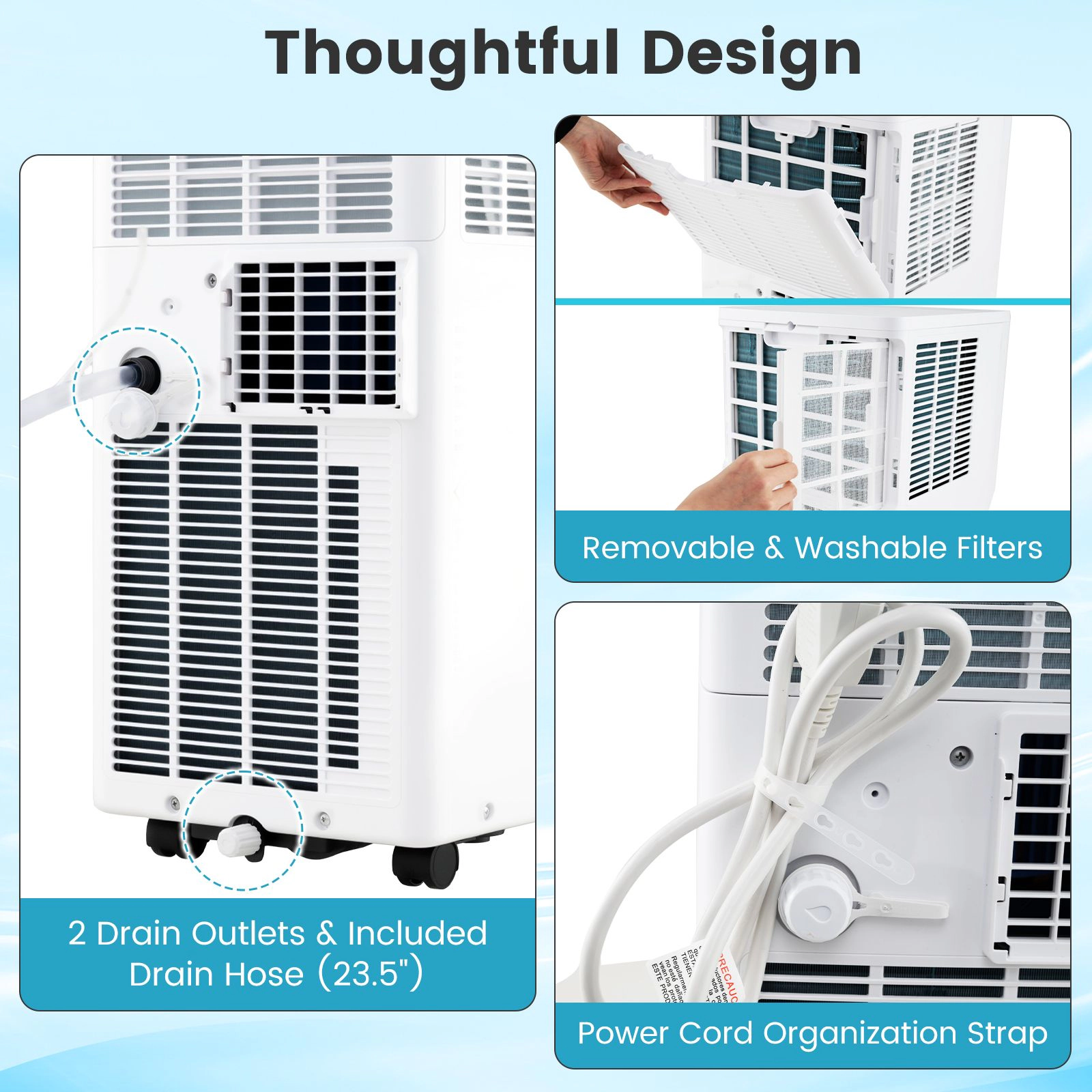 Slickblue 10000 BTU Portable AC Unit with Cooling and Fan Modes