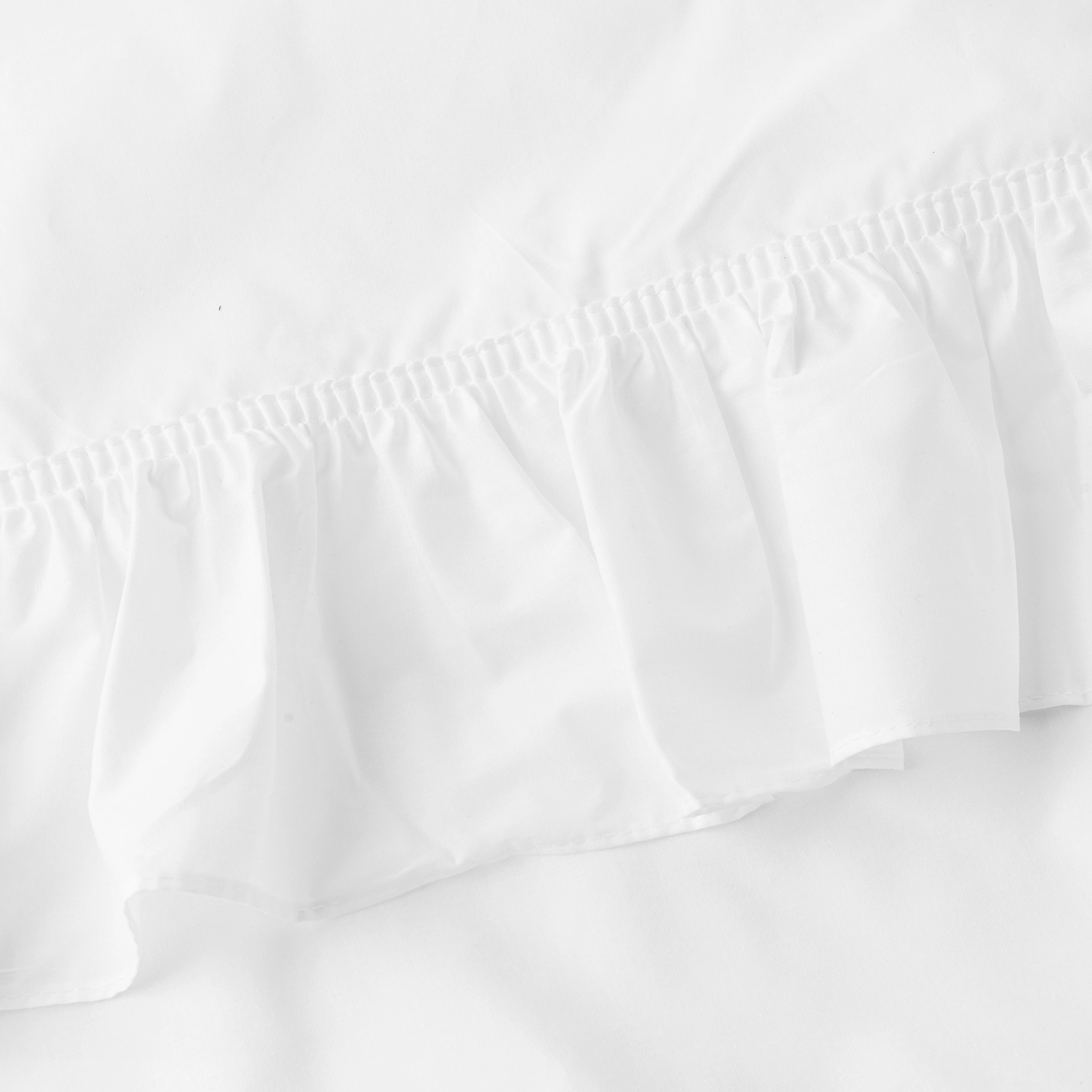 Ellis Curtain Classic Wide Solid Color Perma Press Ruffled Window Swag 84" x 38" White