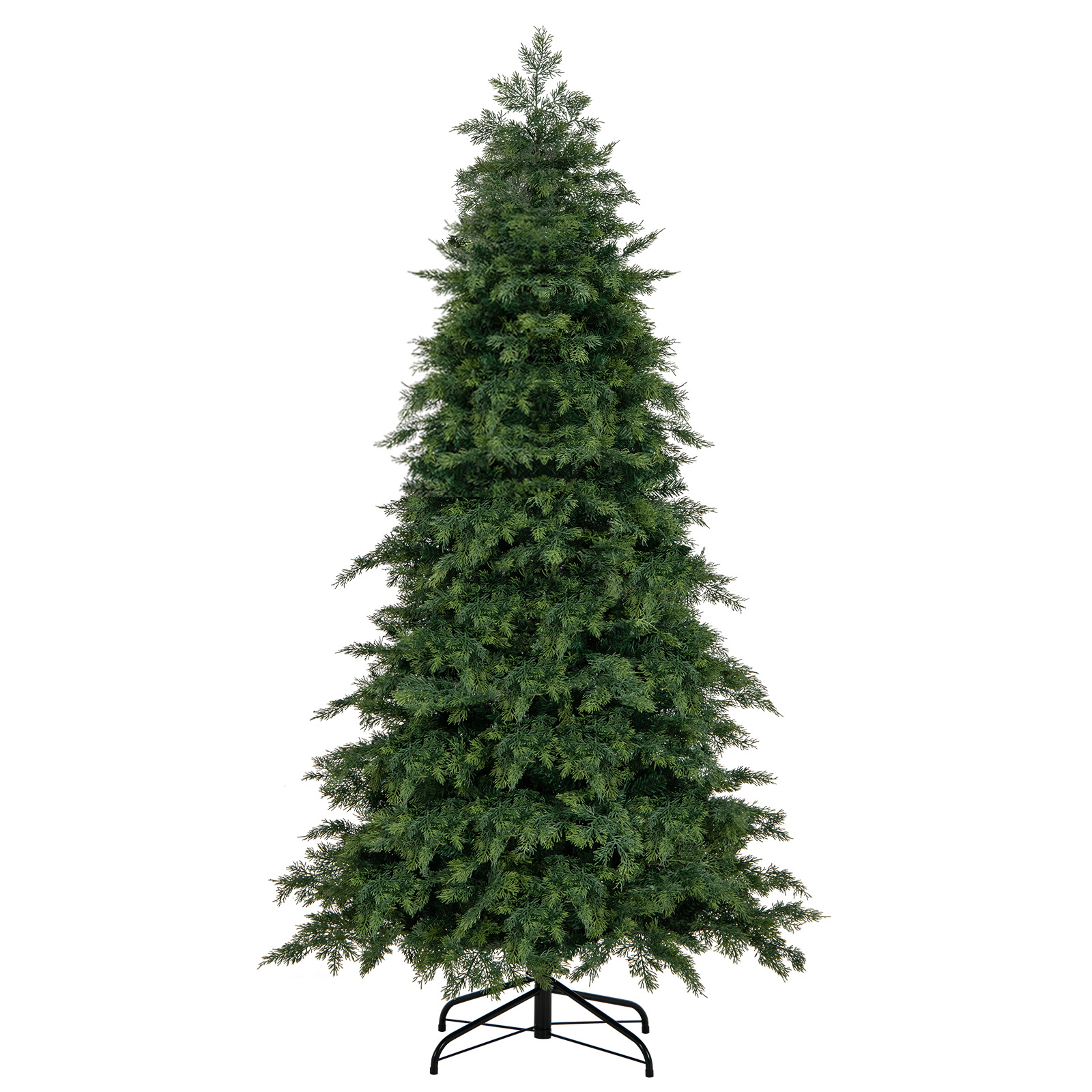 SUGIFT Hinged Artificial Christmas Tree with 721/1019 Branch Tips 6-ft Green PVC PE with Foldable Metal Base