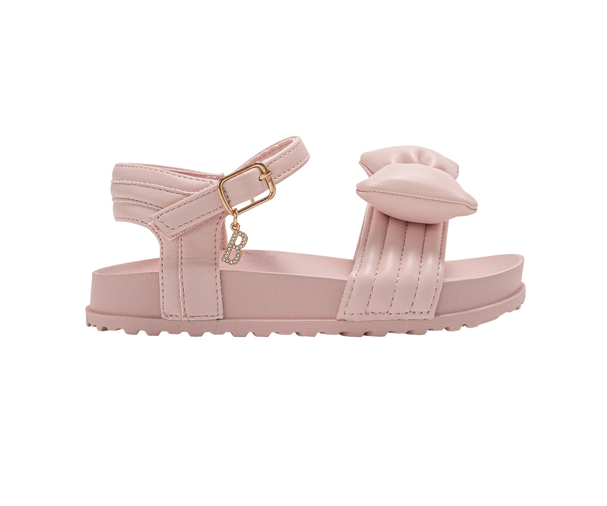bebe Girl's Bow Accent Platform Sandals with Ankle Strap