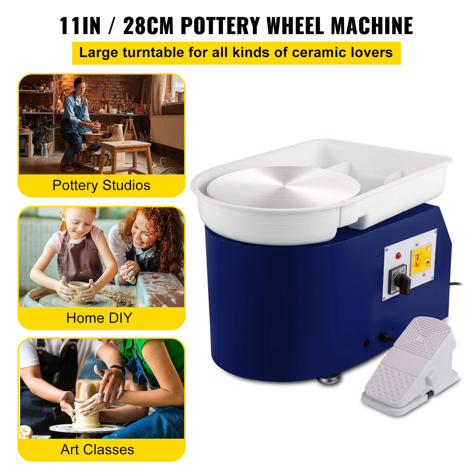 HONGGE Pottery Wheel Forming Machine with Pedal Art DIY Clay for