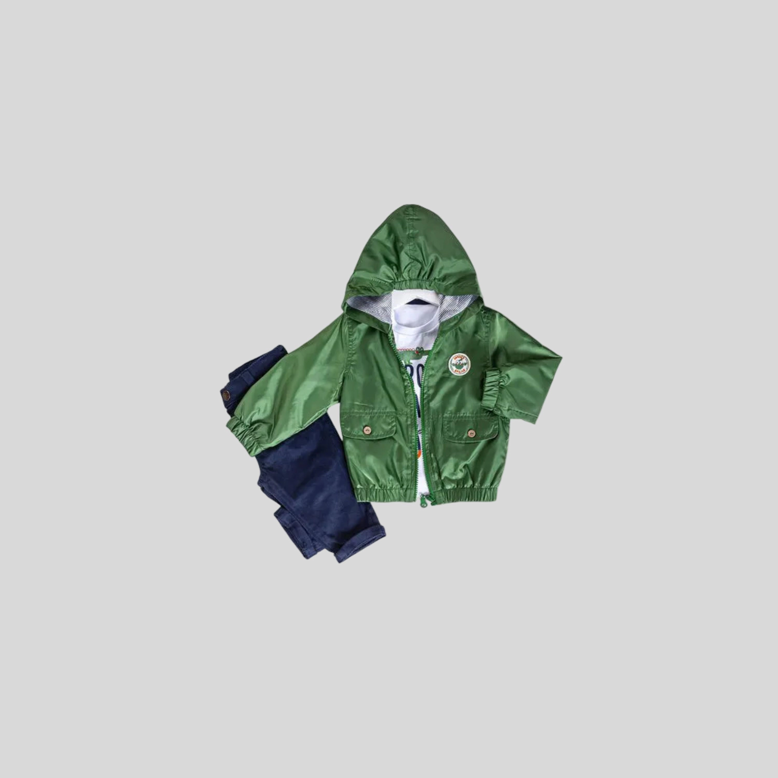 Wear Sierra Boys Infant Toddler Hooded Windbreaker 3‑Piece Set