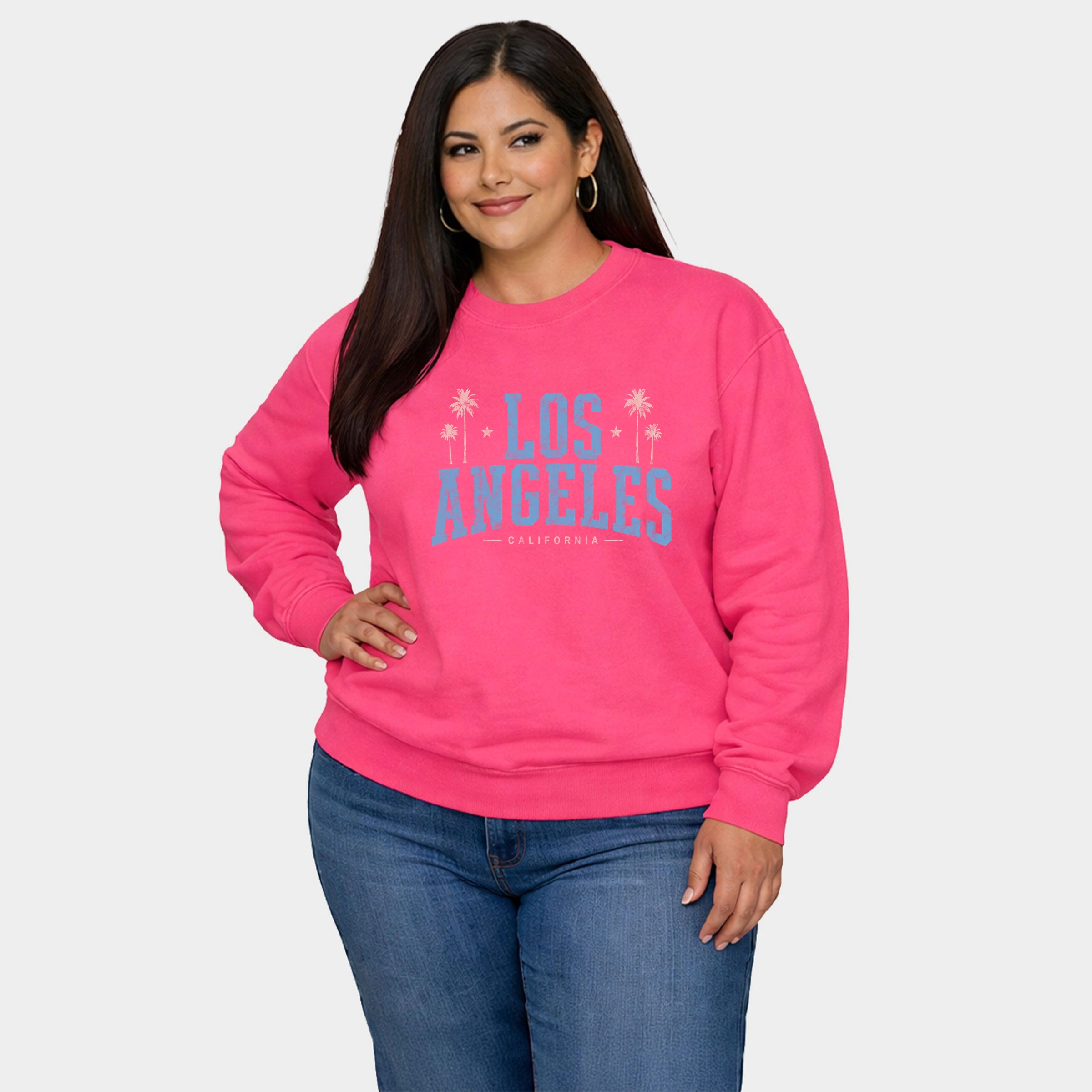 Simply Sage Market - Women's Plus Sized Graphic Sweatshirt Los Angeles California