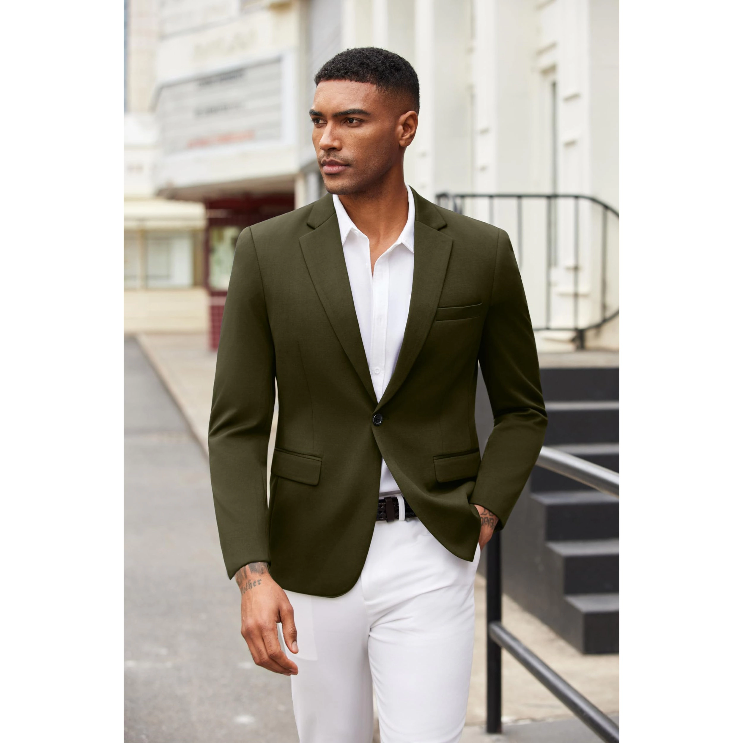 COOFANDY Men's Regular Fit Notch Lapel Casual Blazer Sport Coat Suit Jacket