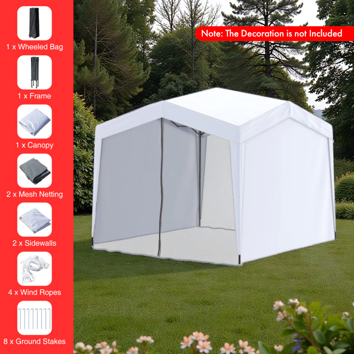 Hivvago Portable Pop Up Shelter with Enclosed Mesh Sidewalls and Caster Bag