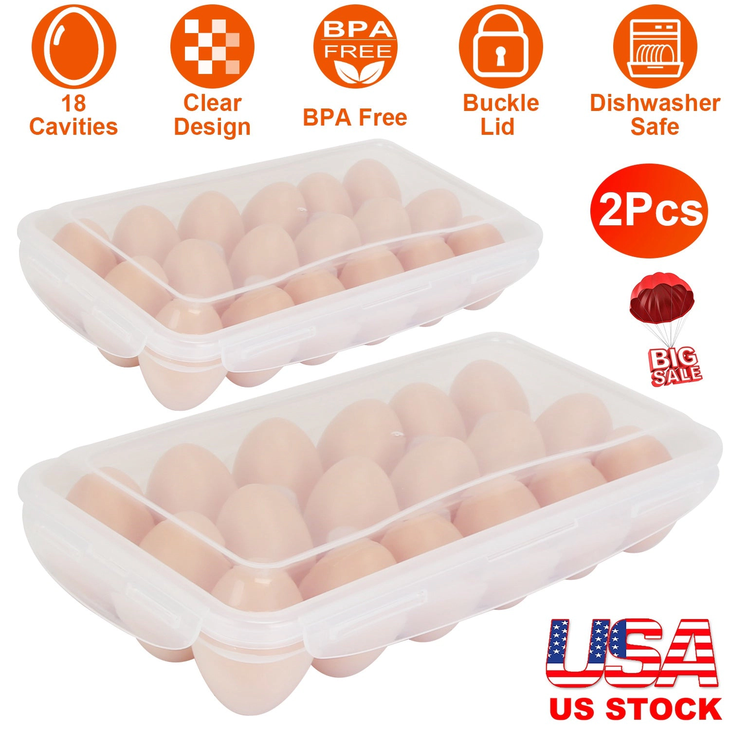 NEW Home Unisex Stackable Egg Storage Container