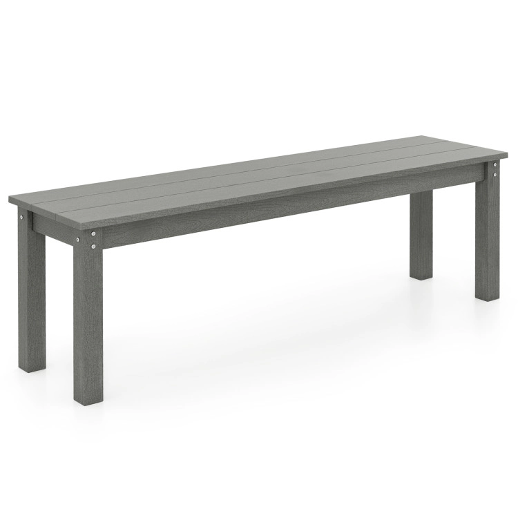 Hivvago 55" Hdpe Outdoor Bench 2-3 People Weatherproof Backless Patio Garden Bench
