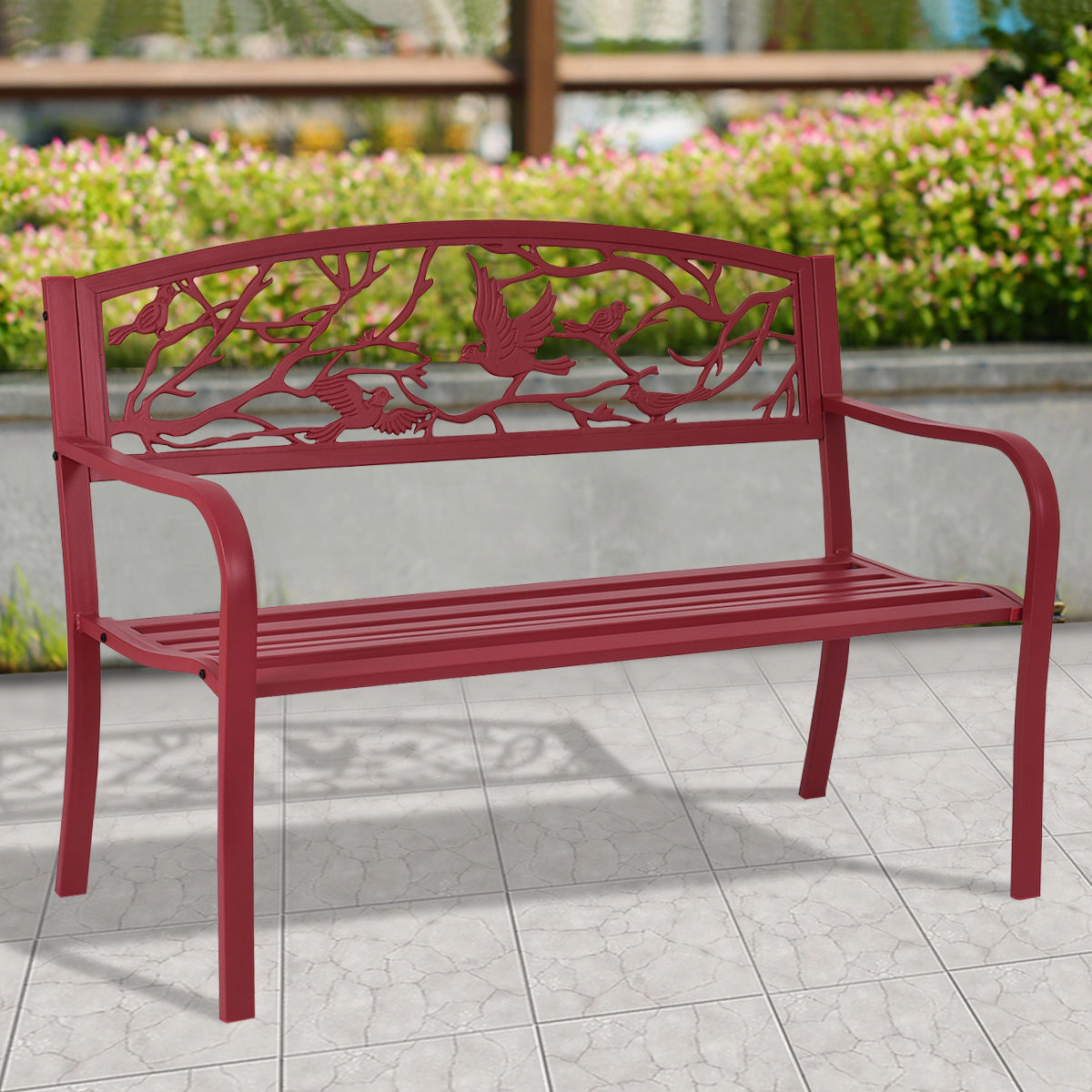 LJG Patio Garden Bench Park Yard Outdoor Furniture