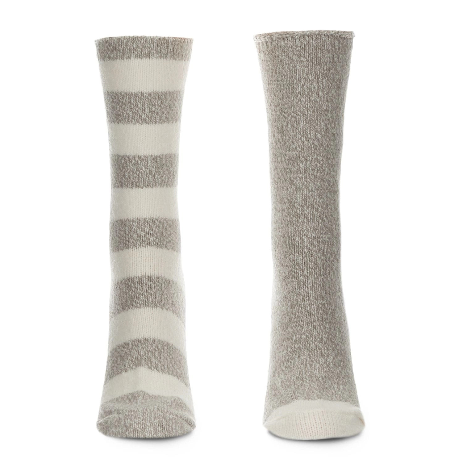 MeMoi Women's 2 Pair Pack Thick Stripe Buttersoft Crew Socks