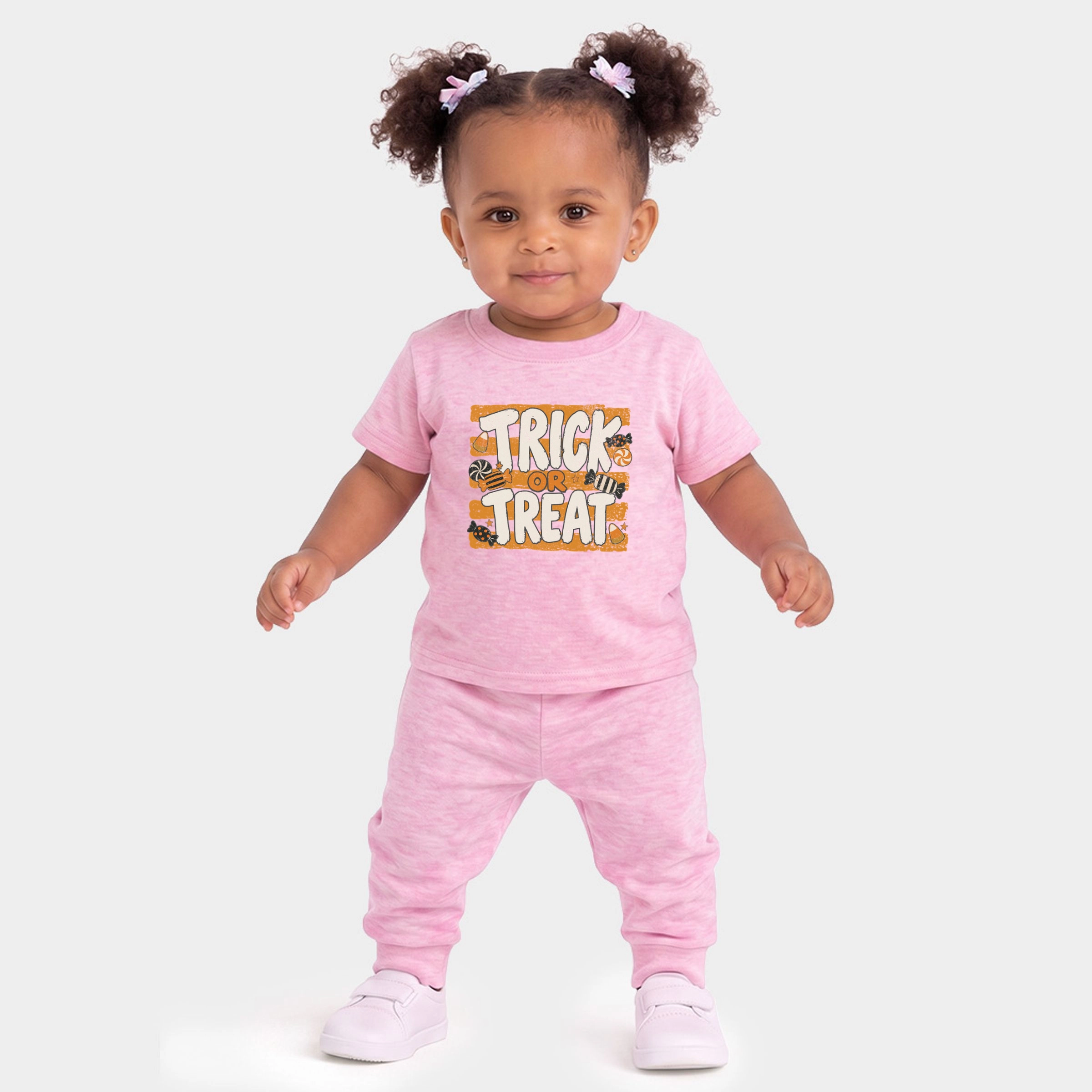 The Juniper Shop - Infant Jogger Pant Crew Set Trick or Treat Orange Stripes