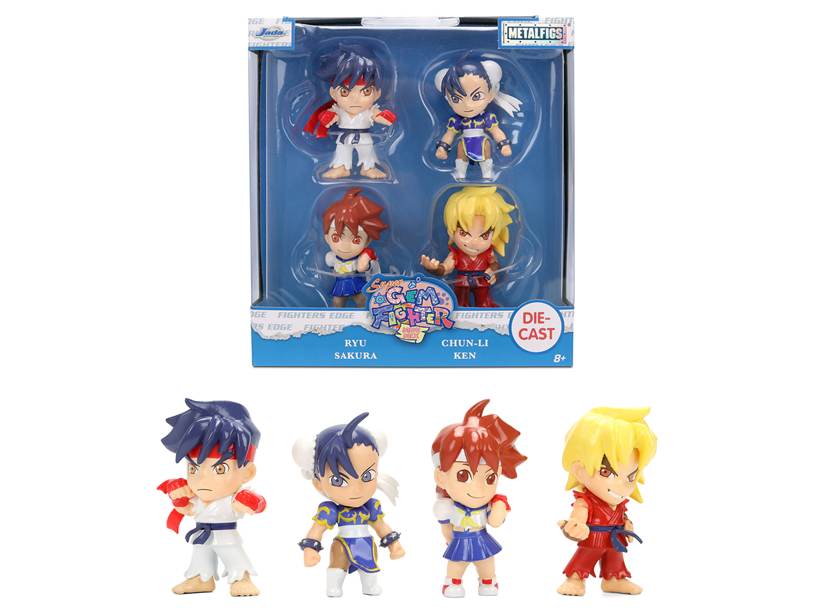 Jada Set of 4 Diecast Figures "Super Gem Fighter Mini Mix" (1997) Video Game "Metalfigs" Series Diecast Models by Jada