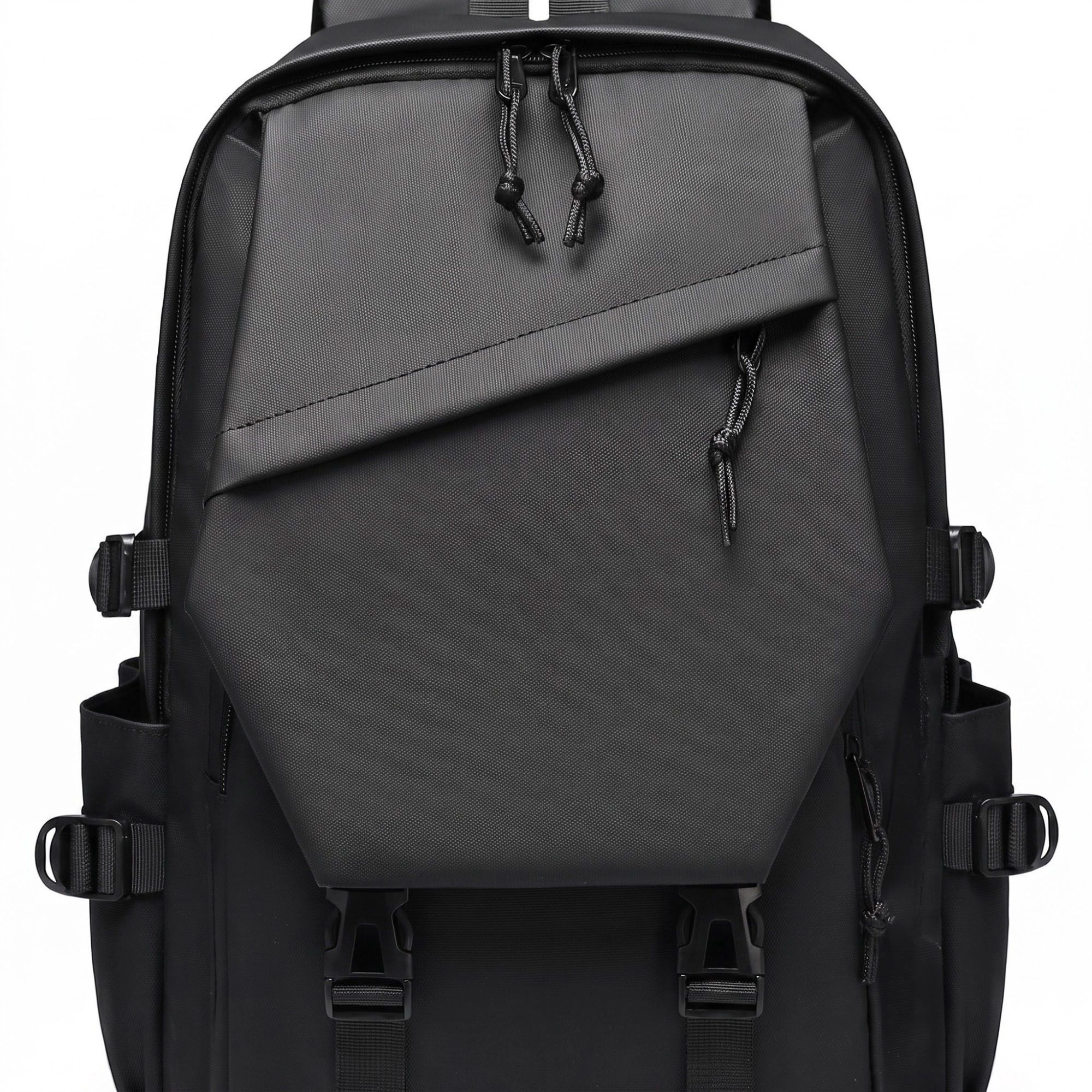 Alilang Women's Multi-Pocket Utility Backpack with Buckle Straps, Side Pockets and Padded Shoulder Straps