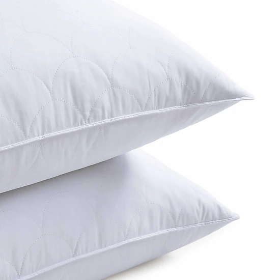 PEACENEST Natural Goose Feather Pillows with Soft Quilted Cover,2-Pack