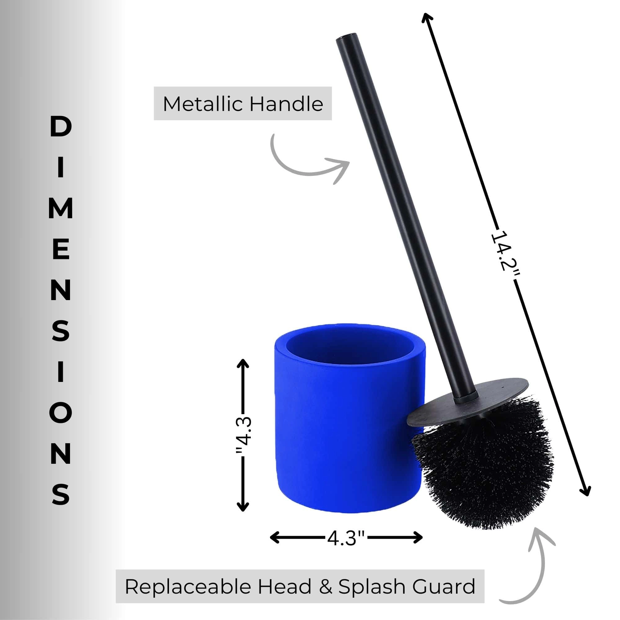 Evideco French Home Goods Cement Toilet Brush and Holder Set - Matte Cylinder, Weighted Stable Base