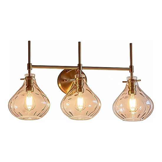 Tribesigns Three-Light Ripple Glass Shade Modern Vanity Light