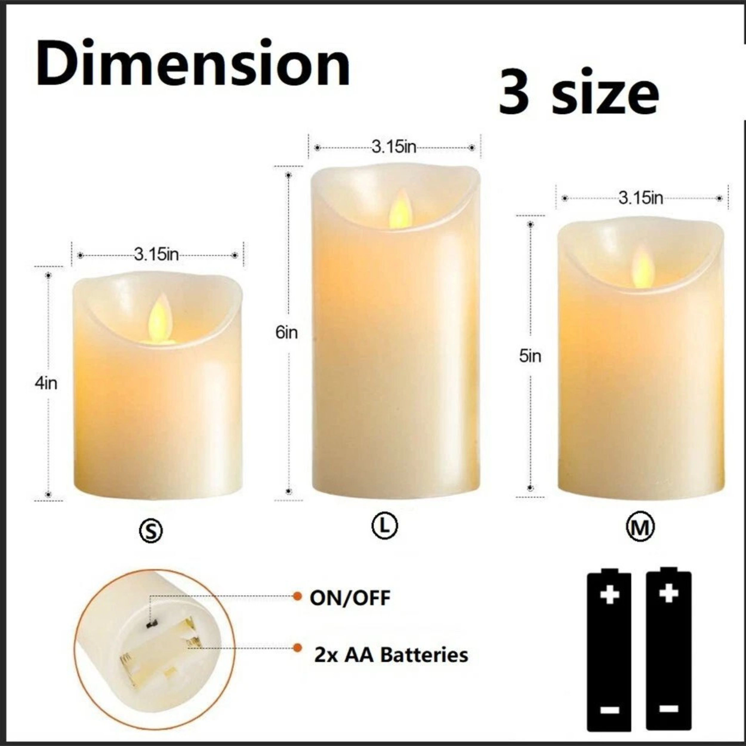 Home Collection Flameless LED Wax Pillar Candle with Remote Control Timer