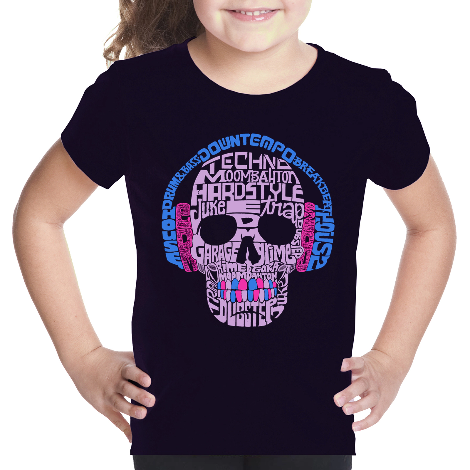 LA Pop Art Girls Word T-Shirt - Styles of EDM Music