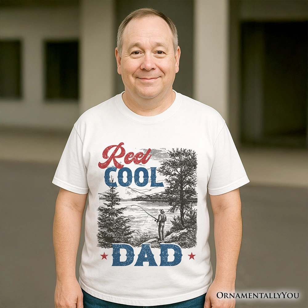OrnamentallyYou Mens Funny "Reel Cool Dad" Fishing T-Shirt