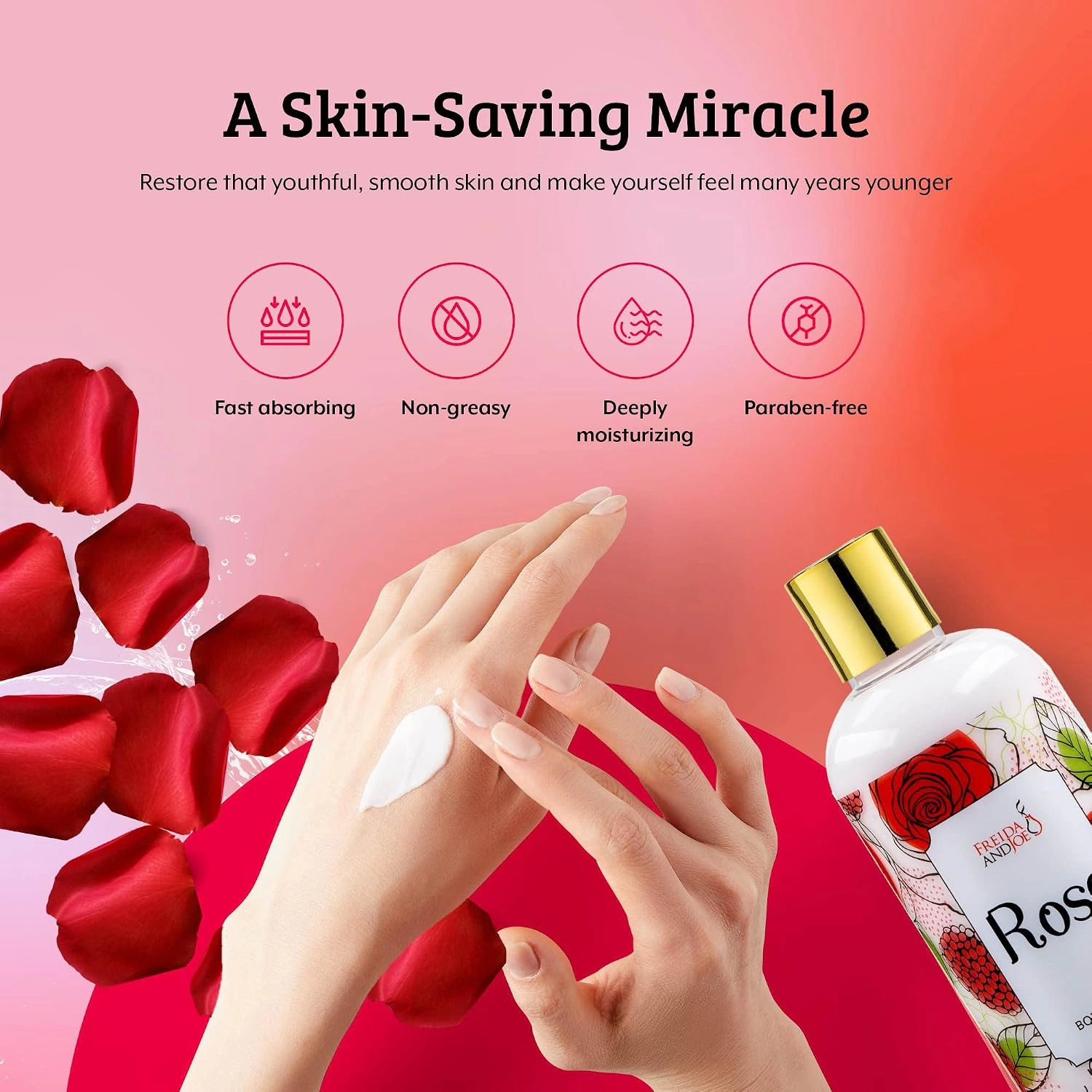 Freida and Joe Women Rose Fragrance Body Lotion in 10oz Bottle