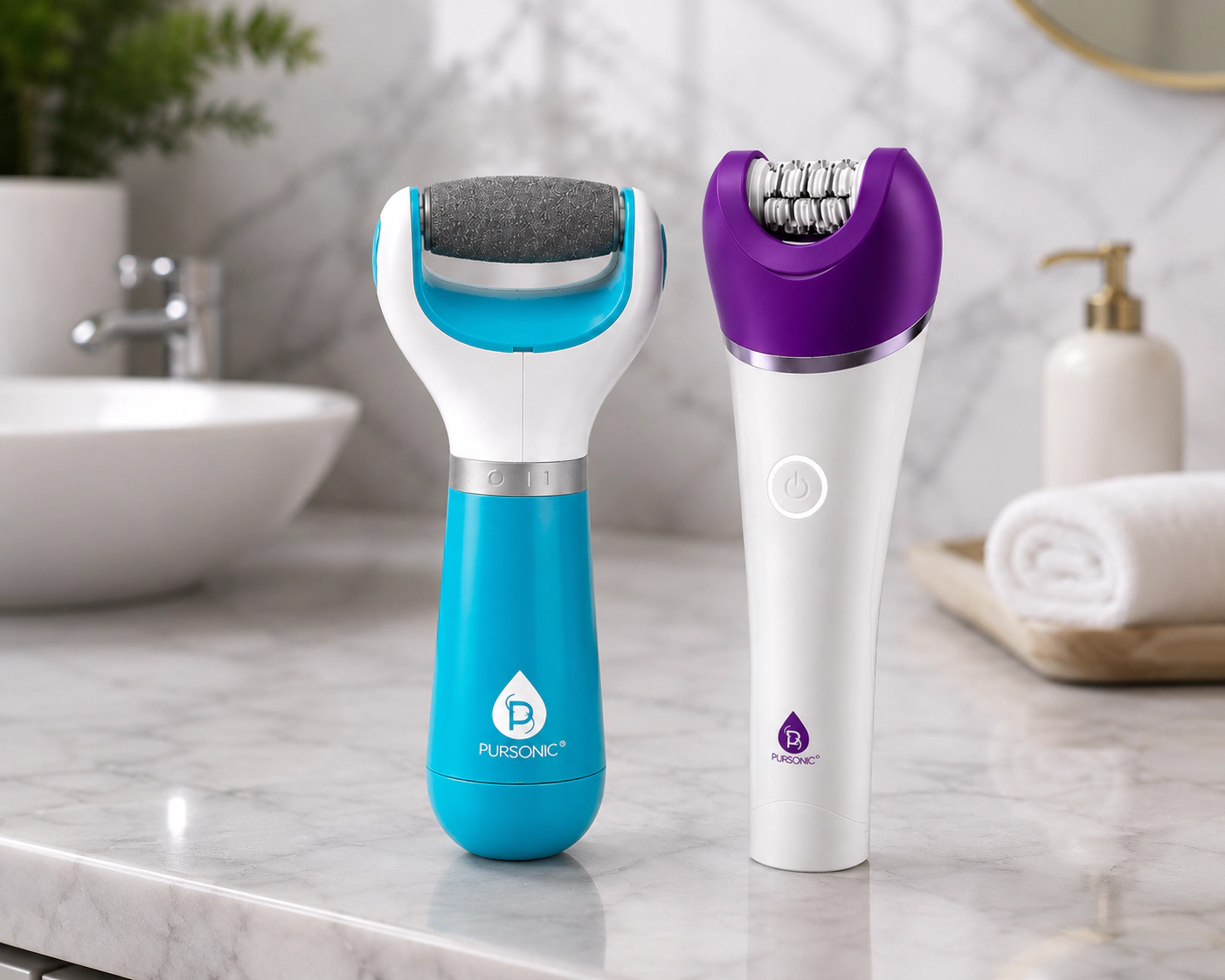 Pursonic Women's Smooth Skin Grooming Bundle with 6-in-1 Epilator & Callus Remover