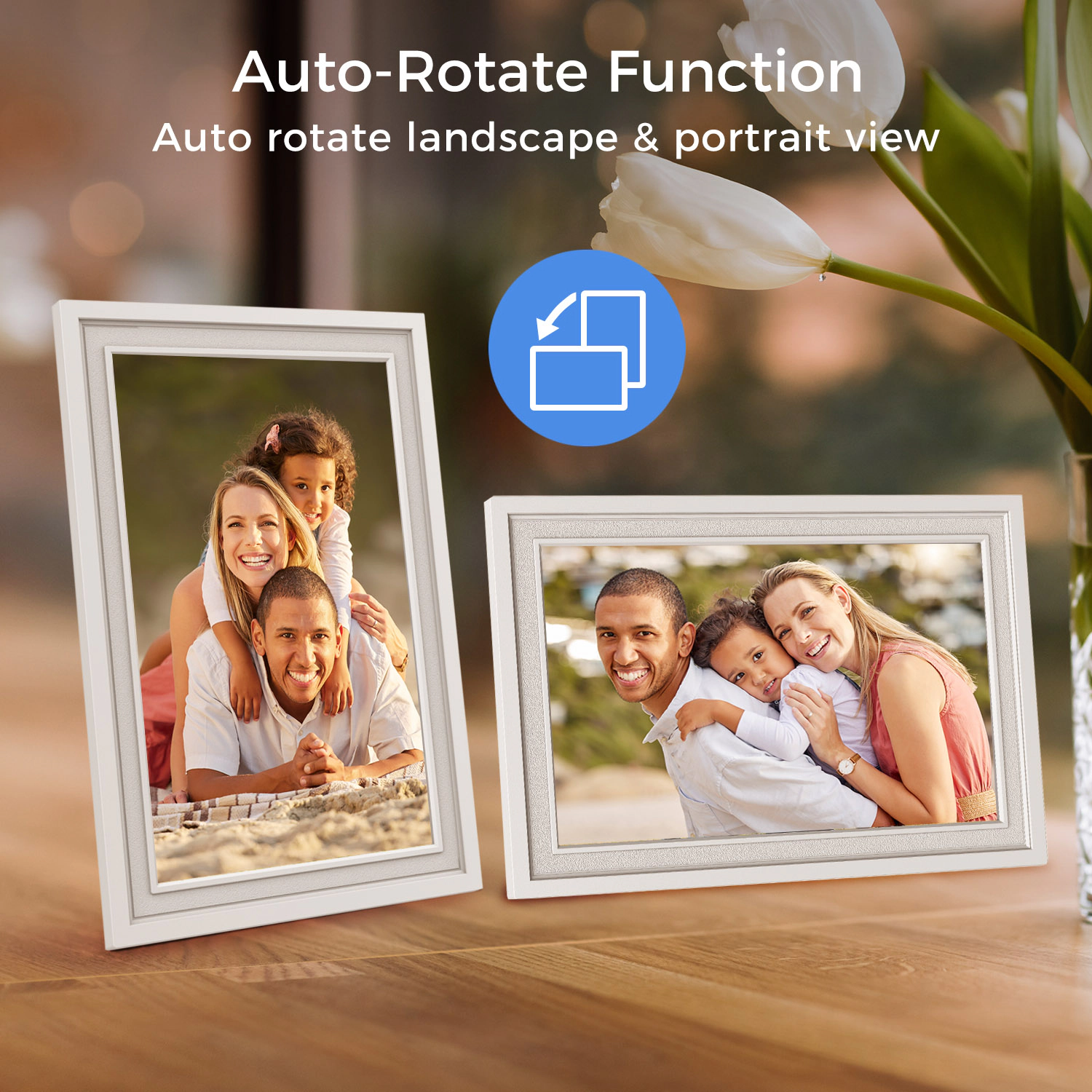 Sungale 10 Inch 1080x800, Easy PhotoShare APP, 20GB Cloud Storage - White Frame