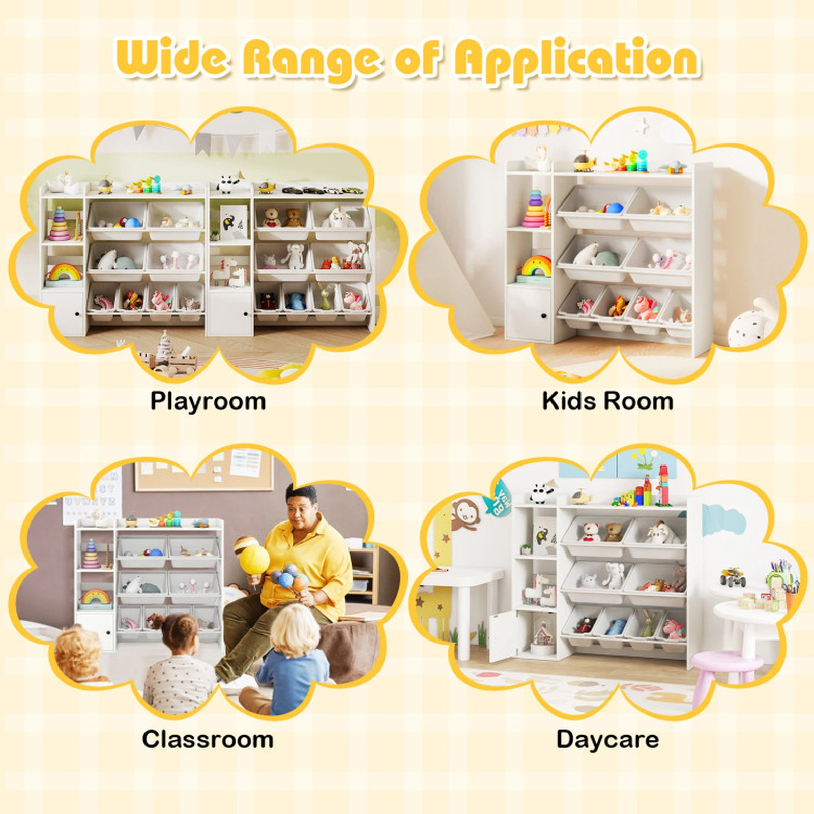 SUGIFT Kids Toy Storage Cabinet and Bookshelf Toy Organizer 220-lb Capacity Ages 3+ Gray