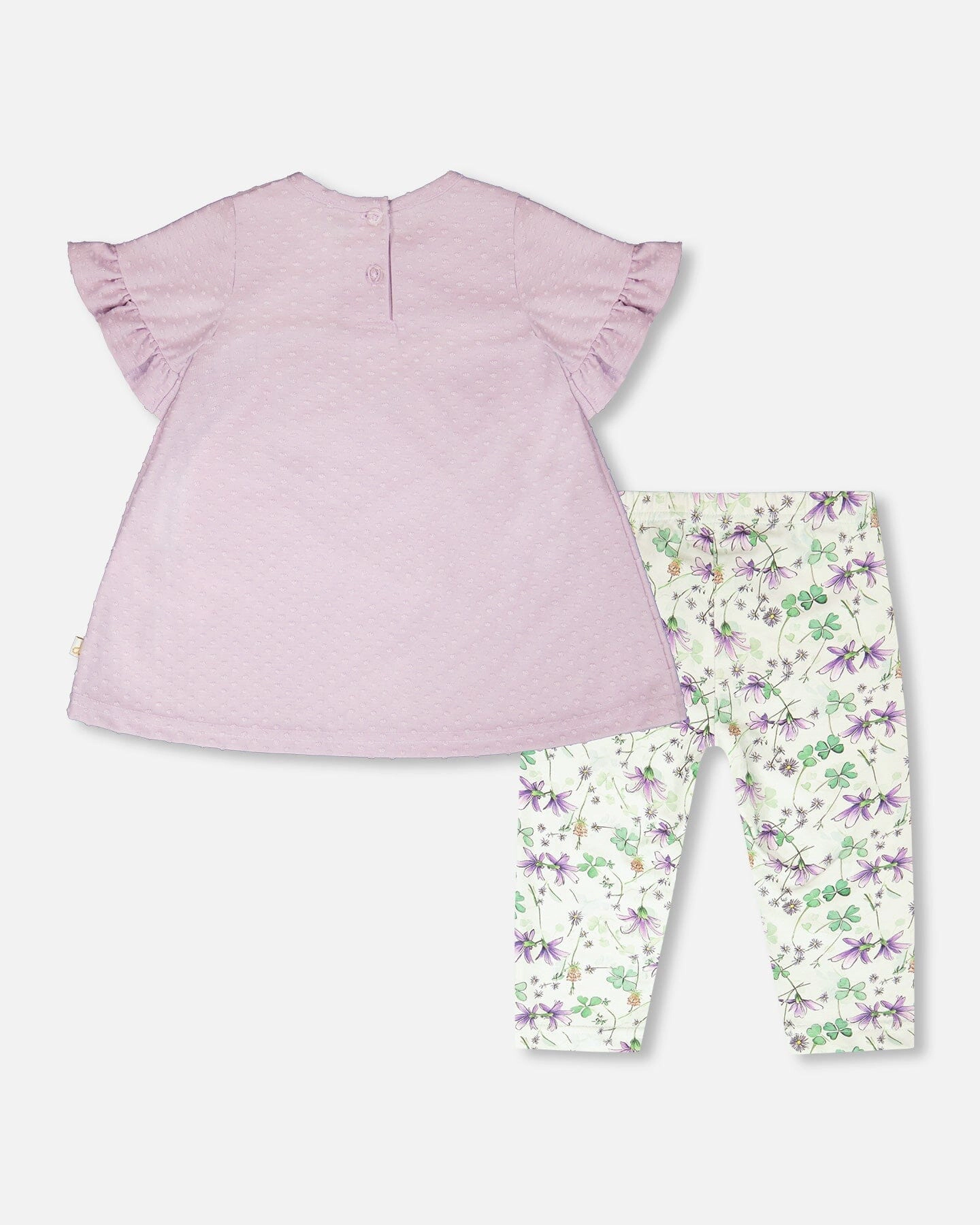 Deux par Girls Jersey Tunic and Cotton Capri Set Printed Flowers