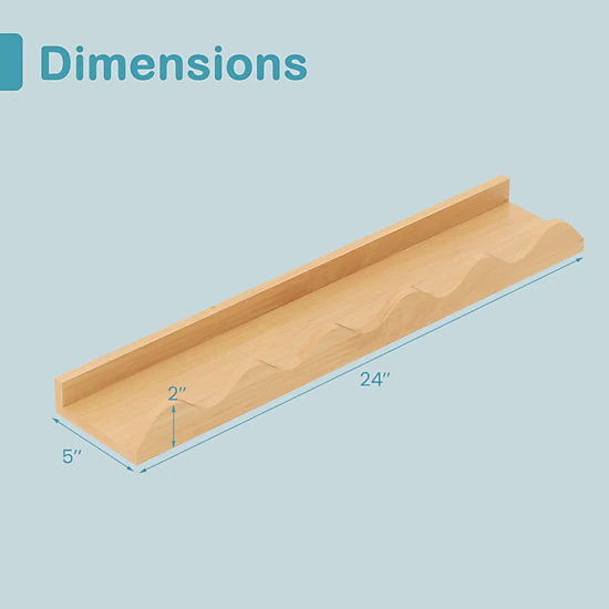 SUGIFT Set of 4 Natural Fir Wood Kids Wall-Mounted Picture Ledge Bookshelf 24-in W 16.5-lb Per Ledge