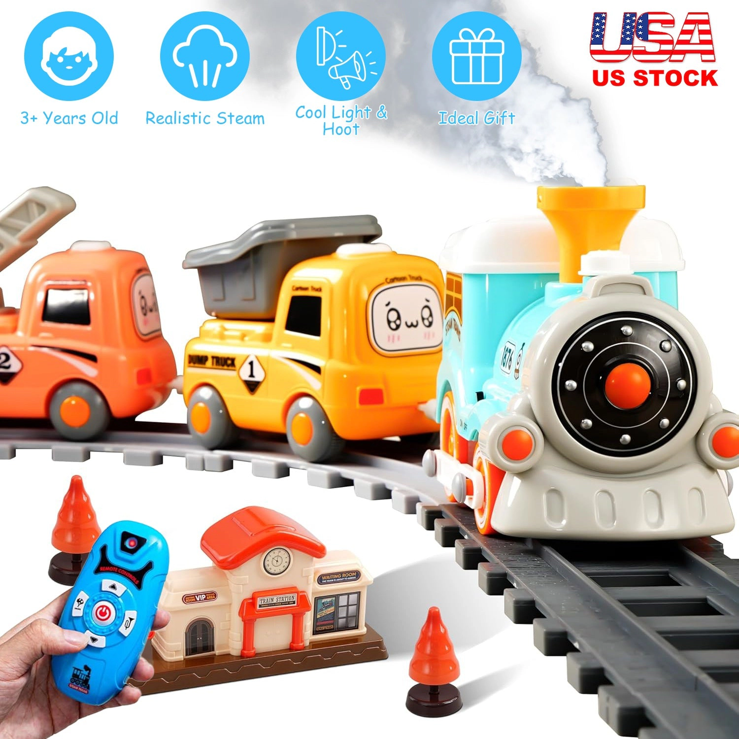 GBruno Remote Control Electric Train Set With Smoke