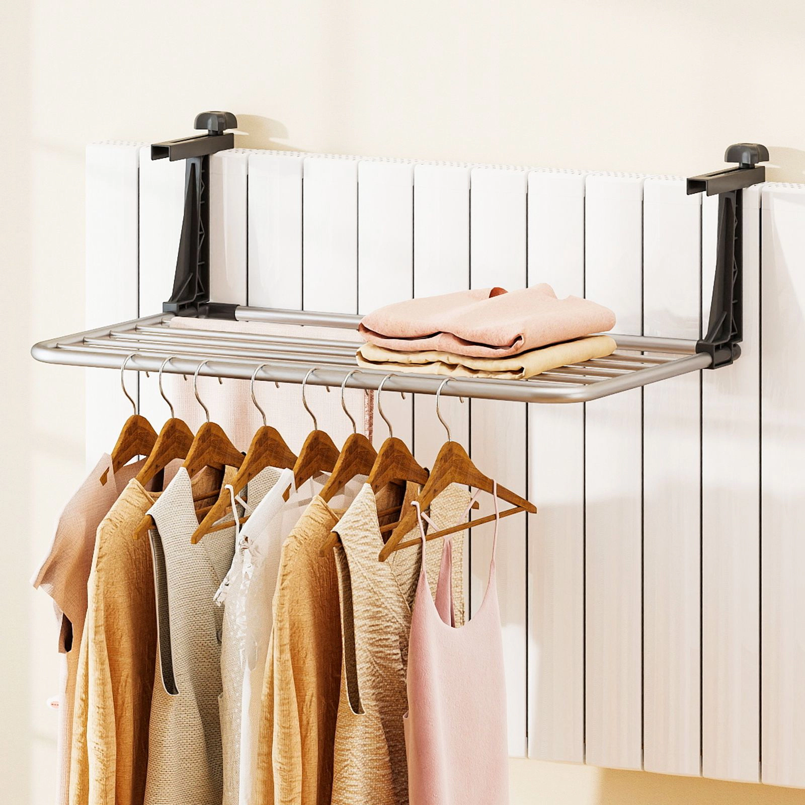 SlickBlue Portable Folding Towel Drying Rack, 7-Bar Aluminum