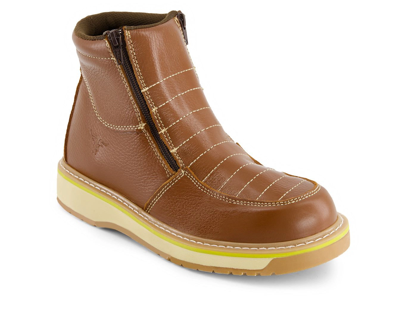 Forastero Mens Leather Booties With Double Zipper