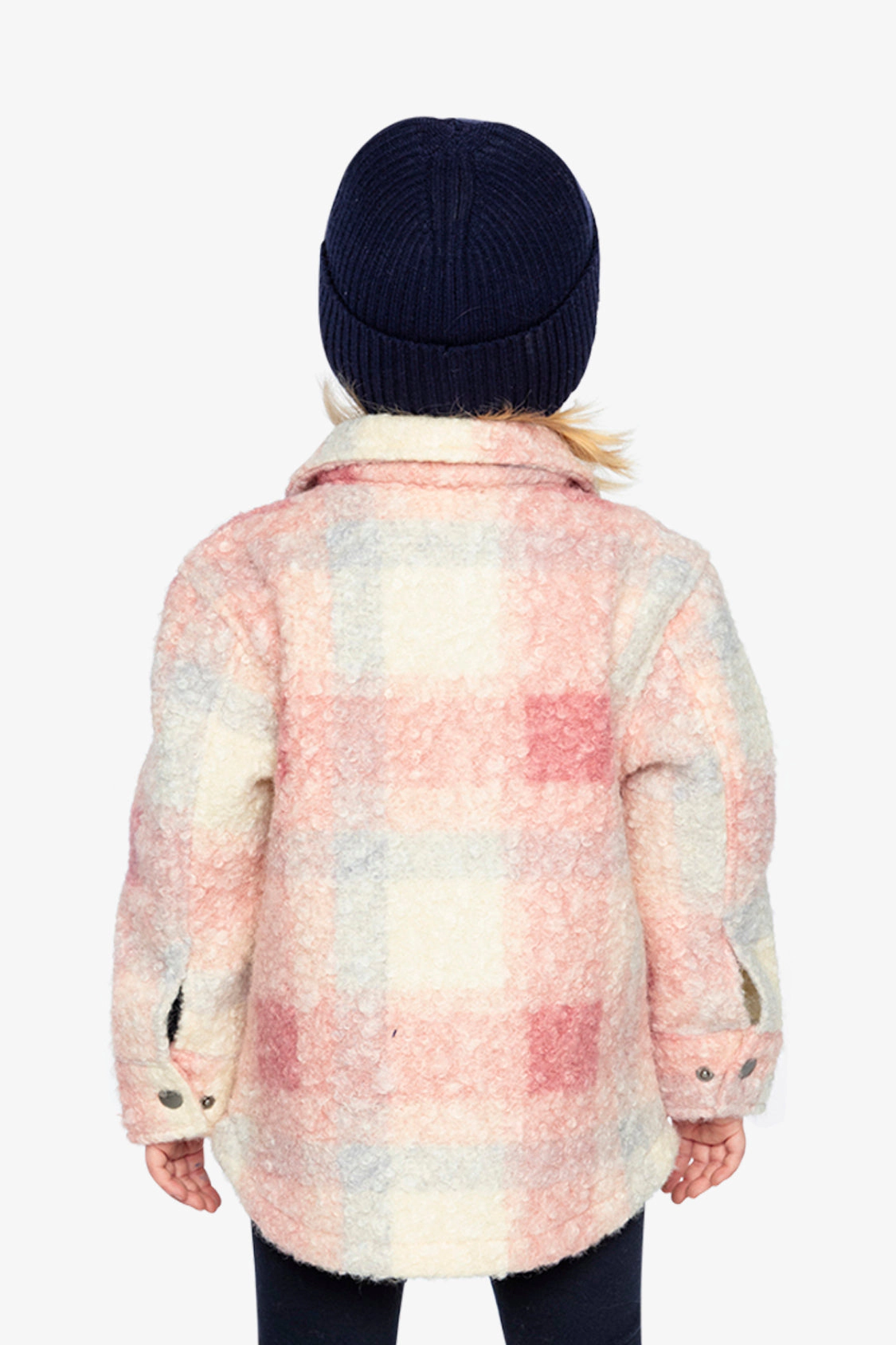 Deux par Girls Zipped Plaid Overshirt with Chest Pockets