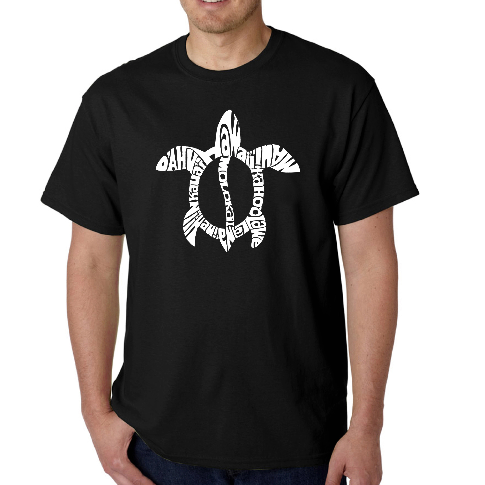 LA Pop Art Men's Word T-Shirt - Honu Turtle Hawaiian Islands
