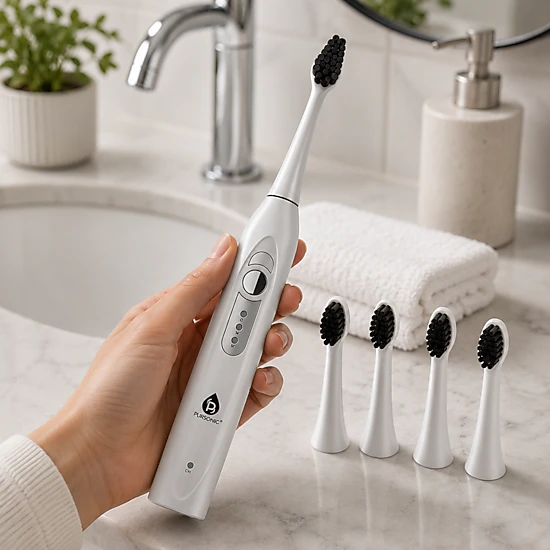Pursonic Unisex Charcoal Infused Replacement Toothbrush Heads Compatible with Philips Sonicare Handles - 4 Pack