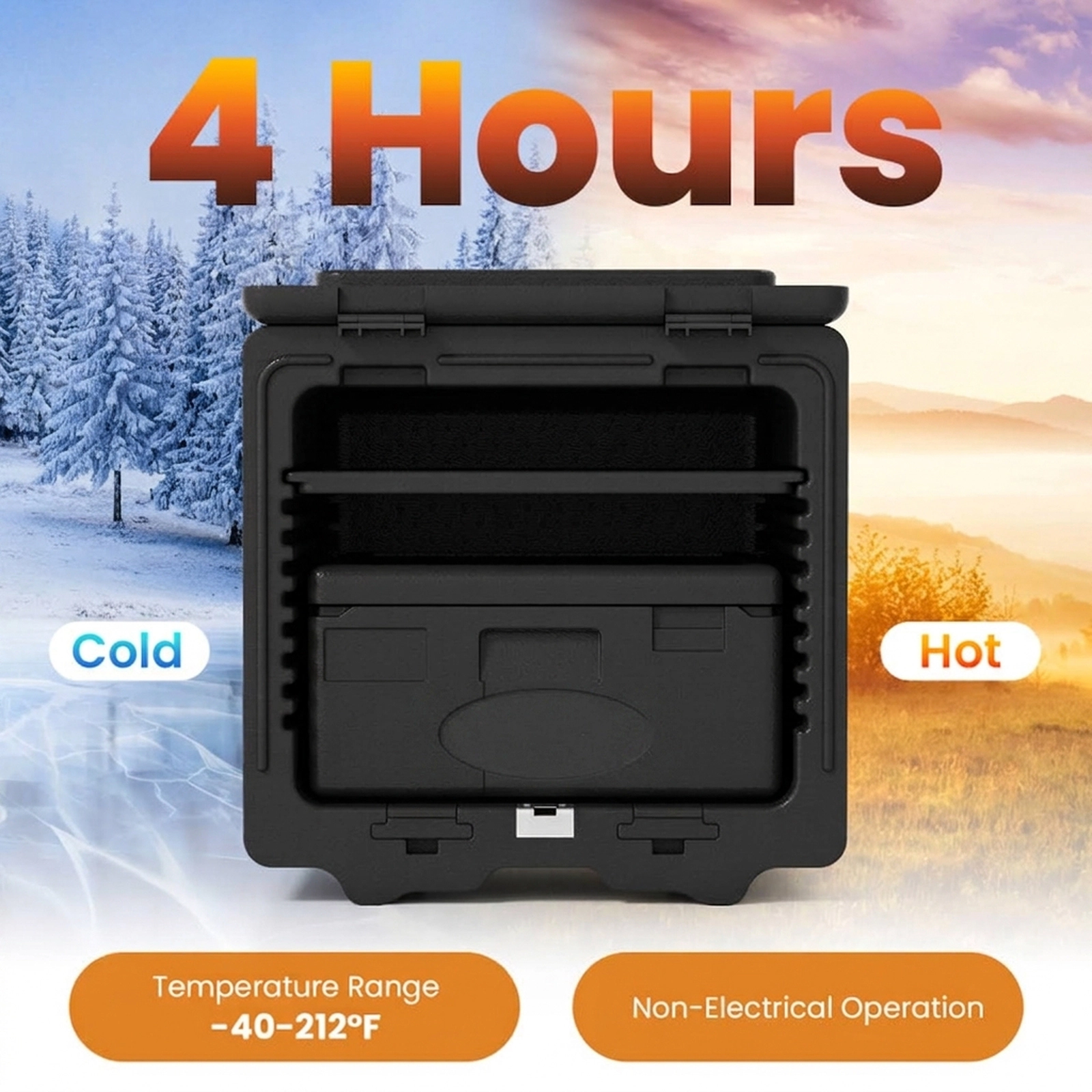 SUGIFT 2-Tier Insulated Food Pan Carrier Food Warmer Box with Removable Tray and Locking Buckles
