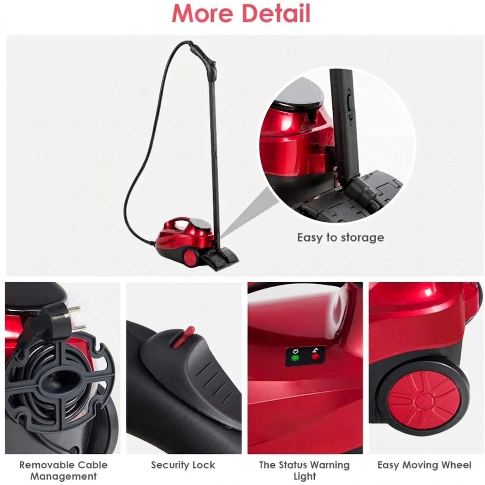 SUGIFT 2000W 4-Bar Multi-Purpose Steam Cleaner Mop with Detachable Handheld Unit and 1.5-L Tank