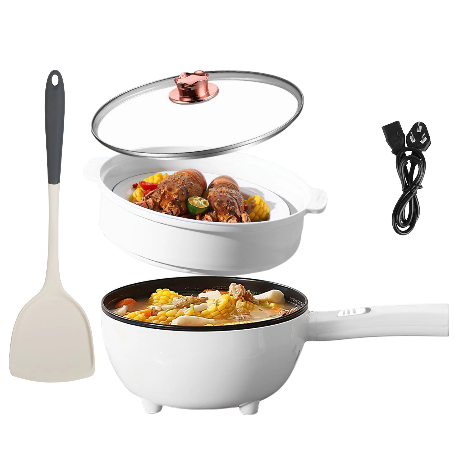 GBruno 2-in-1 Electric Hot Pot With Steamer