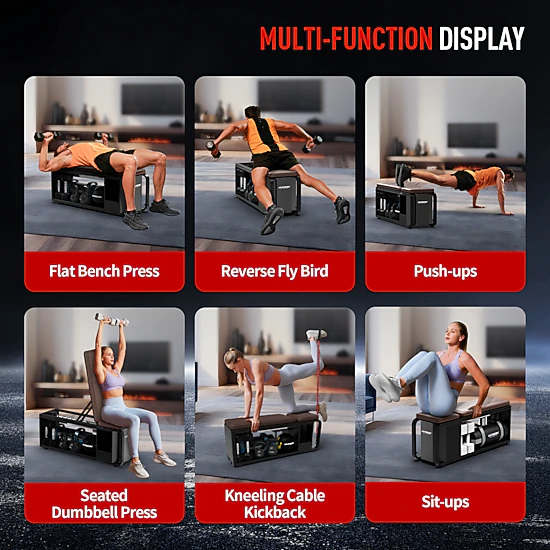 HARISON Adjustable Weight Bench for Home Gym with Dumbbell Storage Rack ...