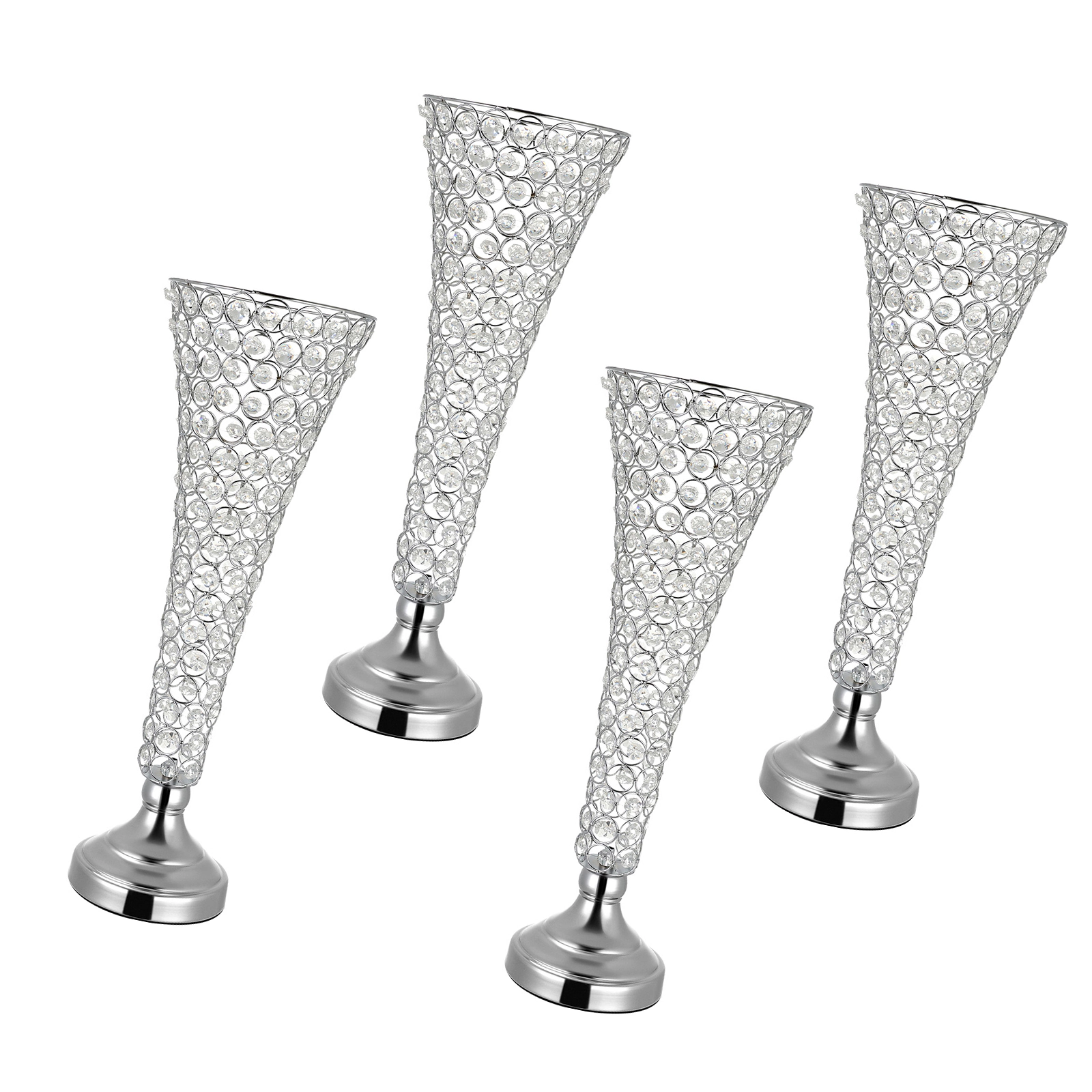 HONGGE Crystal Wedding Flower Stand Wedding Vase Flower for Wedding Party Decor